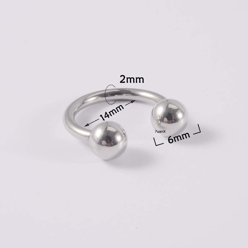 1pc Anting Tindik Telinga Bentuk Barbel Tapal Kuda Bahan Stainless Steel Untuk Priawanita