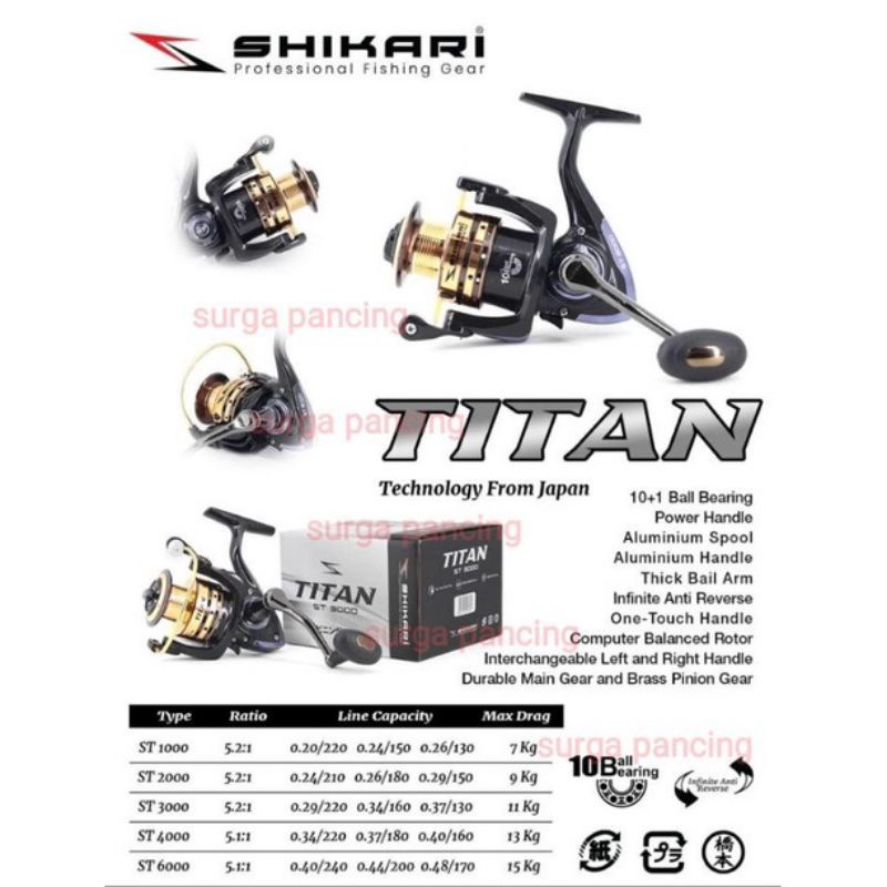 Reel SHiKARI TITAN power handle 1000, 2000, 3000, 6000