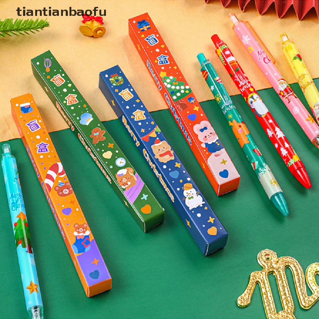 Pulpen Gel Motif Kartun Natal Untuk Stationery Sekolah / Hadiah Ulang Tahun