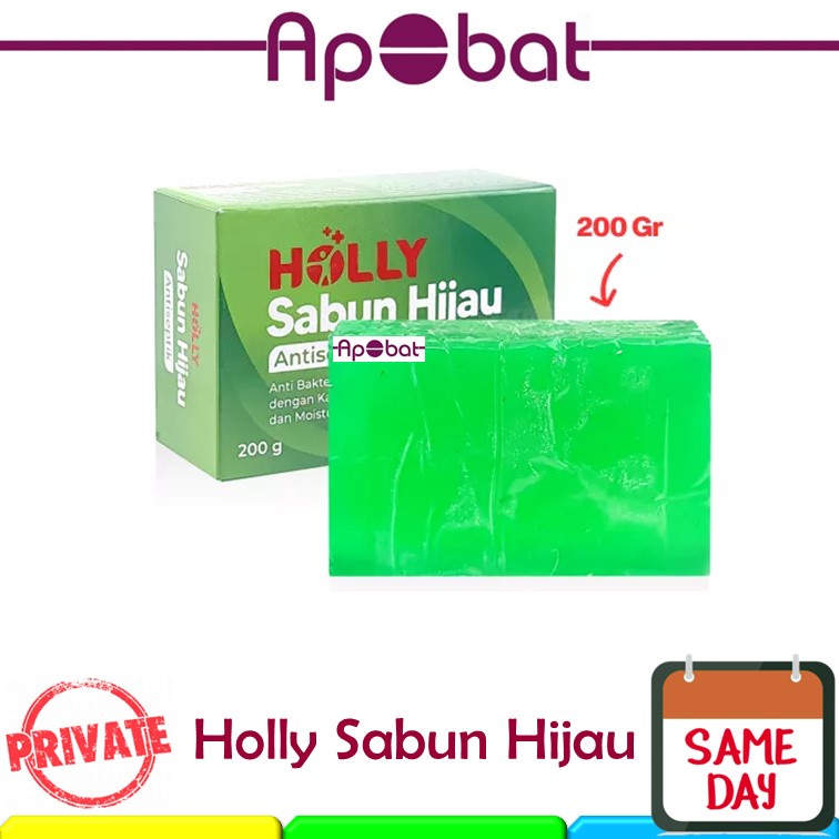 - ApObat - 200 gram Besar Sabun Hijau Holly Antiseptik Holy Ijo Holi Holli