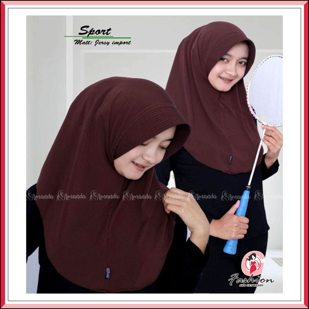 AMANDA - HIJAB SPORT JERSEY IMPORT | Jilbab Olahraga Sport Kualitas Premium