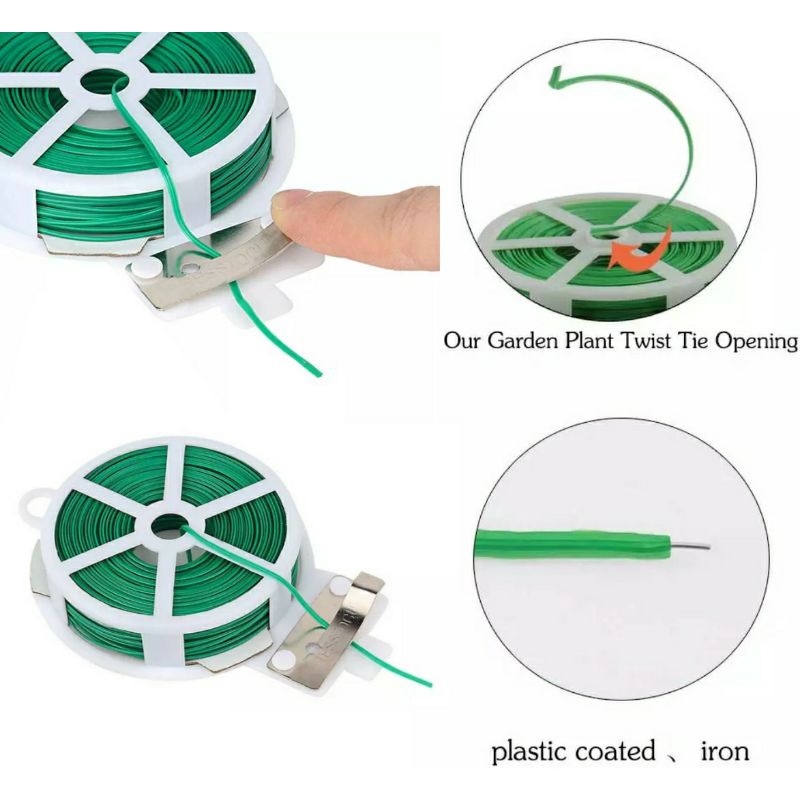 Kentaro Kawat ikat Twist Tie Binding Wire 50 meter Tali Pengikat Kabel Plastik Souvenir Tanaman Buket Kemasan Permen