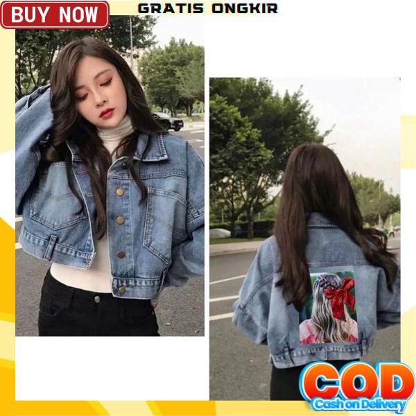 Jaket Jeans Wanita Jumbo Oversize Jacket Jins Levis Cewek Remaja Import Jaket Jens Cewe Kekinian Mur