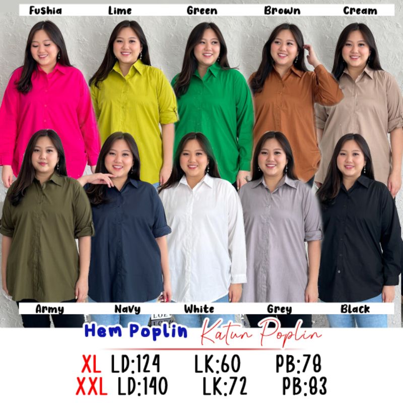 HEM POPLIN WANITA BIGSIZE JUMBO NEW