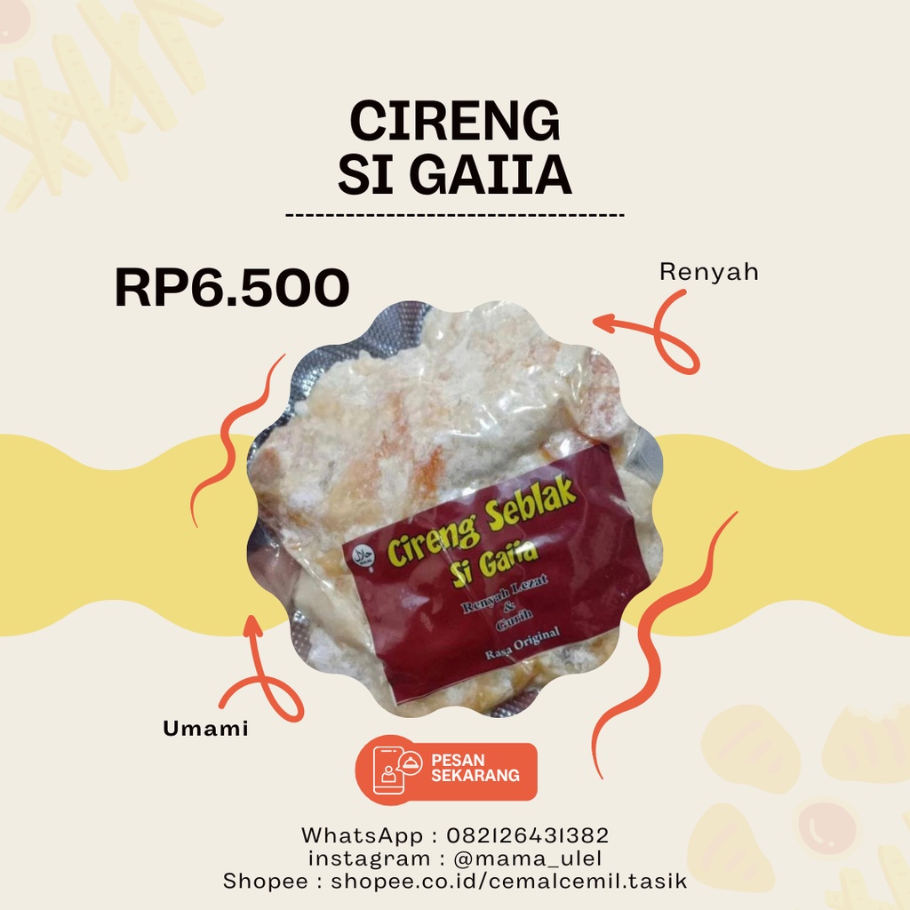 

Cireng Seblak Si Gaiia Original Cemal Cemil Tasikmalaya