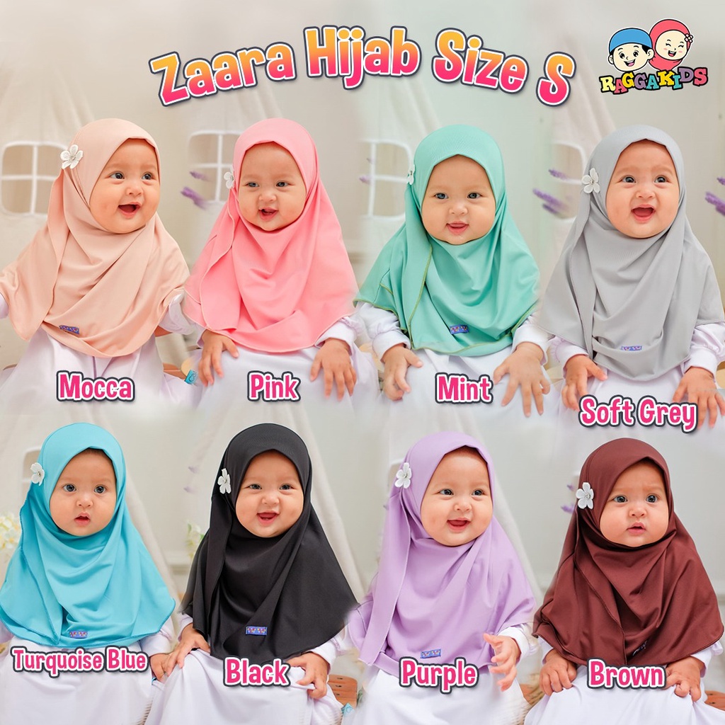 jilbab anak instant Raggakids bahan jersey size S 1-3 tahun | Zaara Hijab | Jilbab anak manasik haji | jilbab sekolah