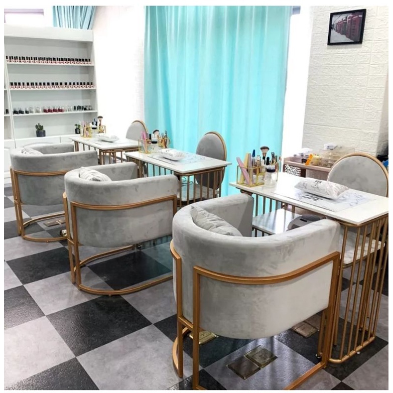 Nail art salon meja set kursi spa minimalis custom promo