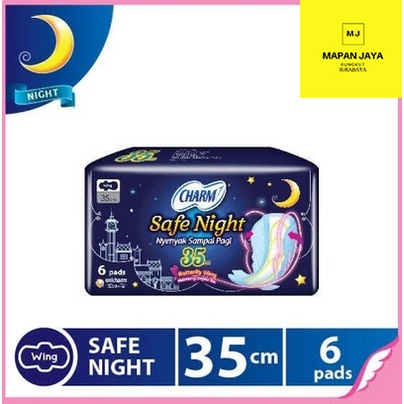 Charm Safe Night Wing 35 Cm 6 Pads