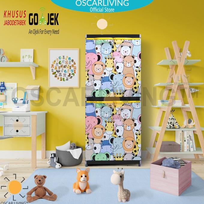 

Miami Orlando Lemari Pakaian Plastik Serbaguna-MOTIF JUNGLE stock ready