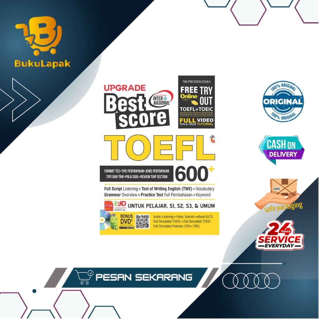 BUKU TES TOEFL TOEIC UPGRADE BEST SCORE TOEFL 600+ BUKU TOEFL BUKU TOEIC