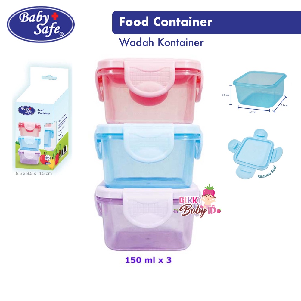 Baby Safe Food Container 3 Pc Wadah Kontainer Penyimpanan Makanan Bayi Berry Mart