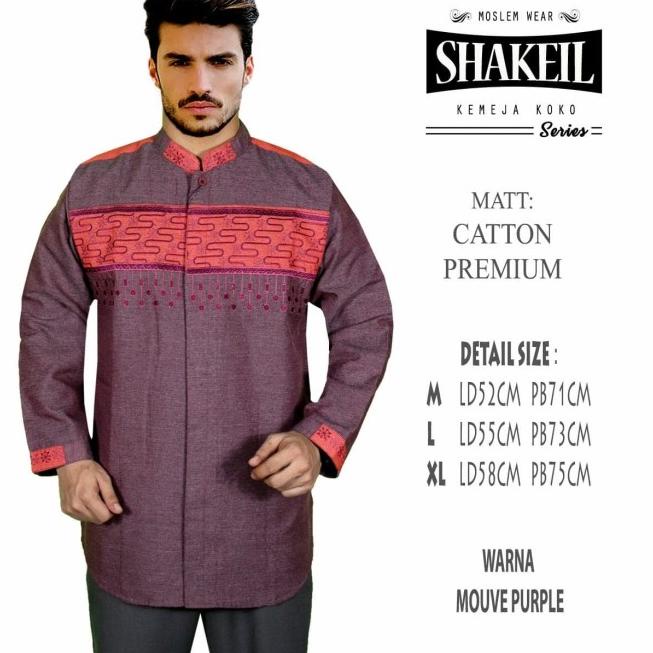 Baju koko bordir - Orange, M