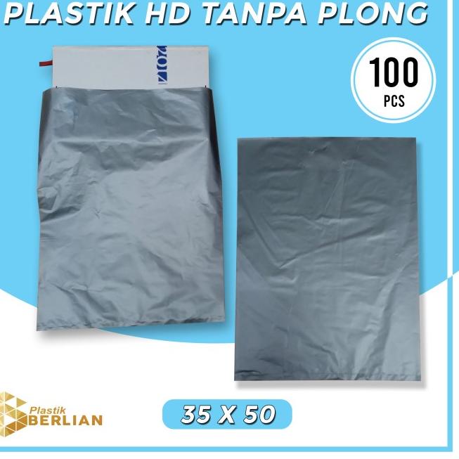 

Plastik HD Tanpa Plong 35 x 50 cm Plastik Packing Silver - Isi 100pcs