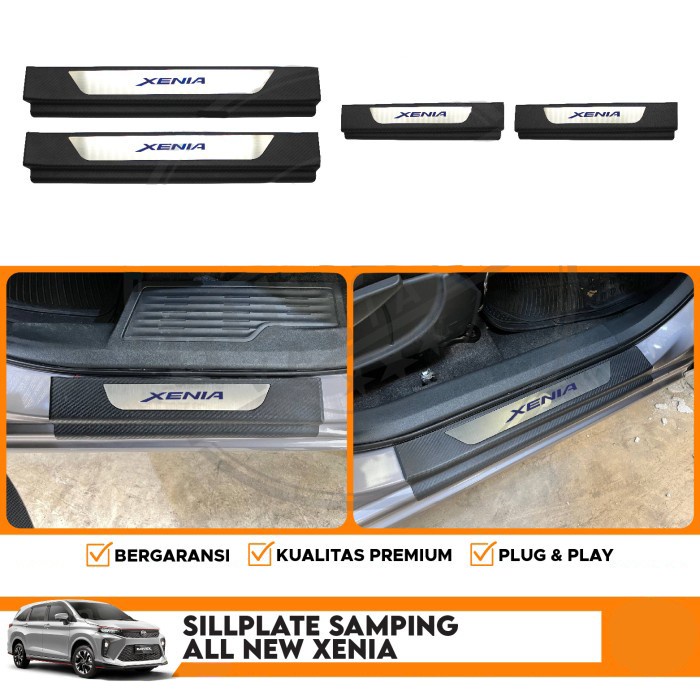 Sillplate Samping Mobil Xenia 2022 Carbon ada lampu dan tidak ada lampu