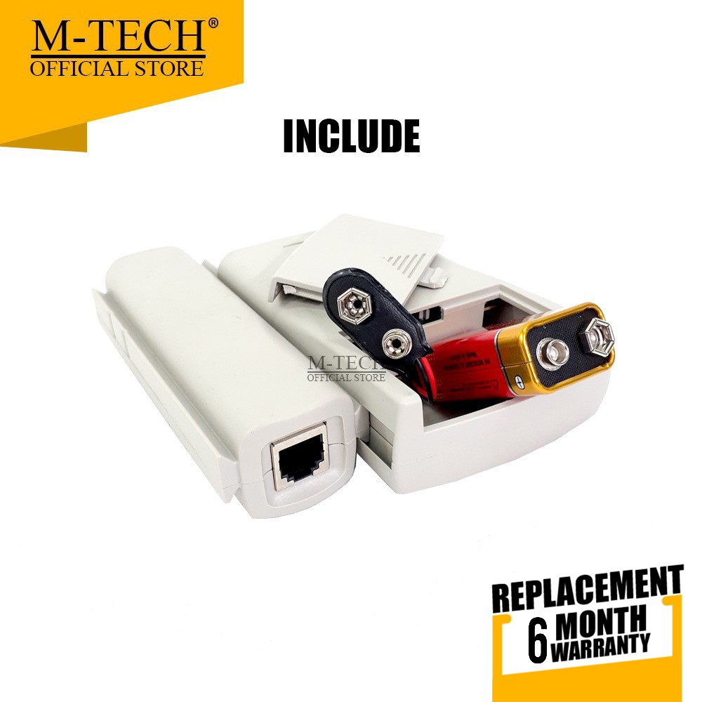 LAN Tester Original Mtech RJ45 RJ11 RJ12 Jaringan CAT5 UTP