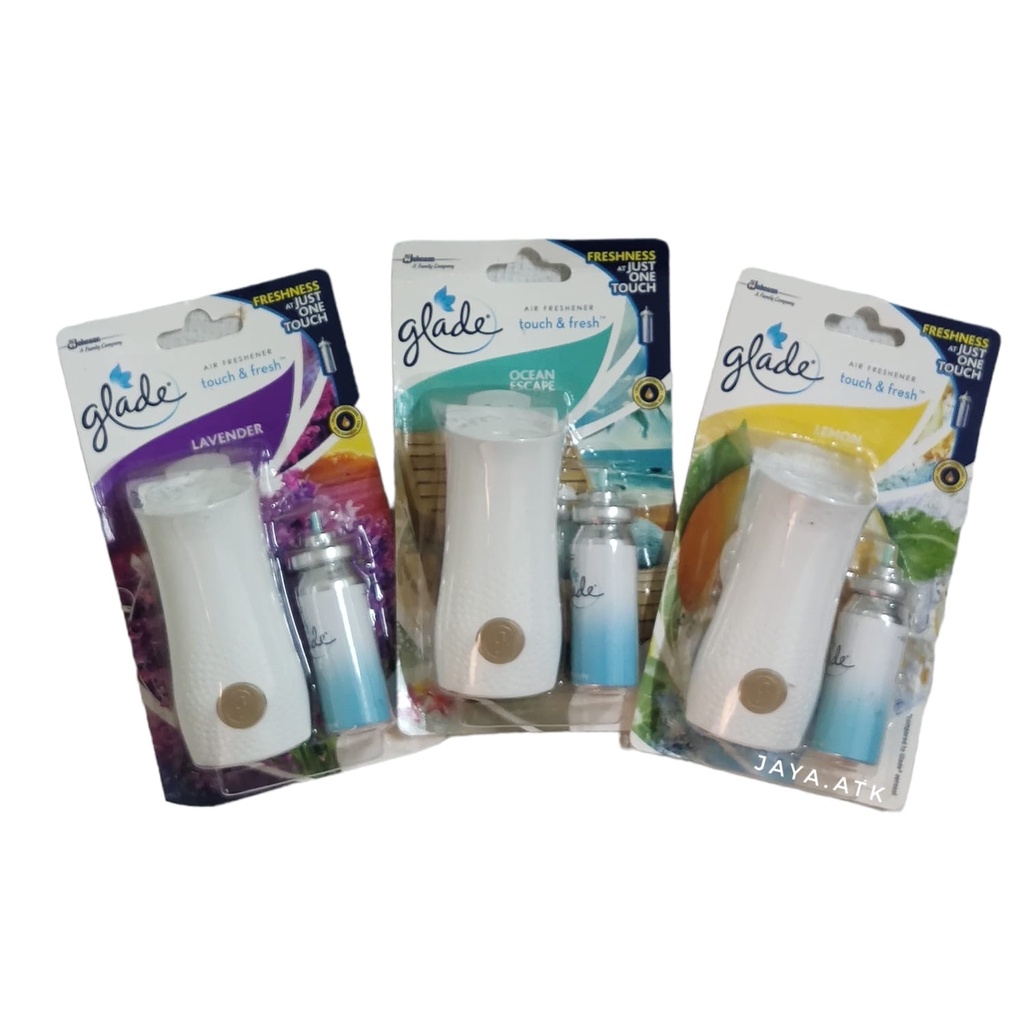 PENGHARUM RUANGAN MINI GLADE TOUCH N FRESH SET SEMPROT SPRAY TOILET FRESHENER ALAT + REFILL