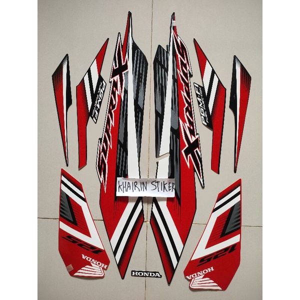 striping stiker Supra x 125 PGm fi 2021 2022 merah hitam original