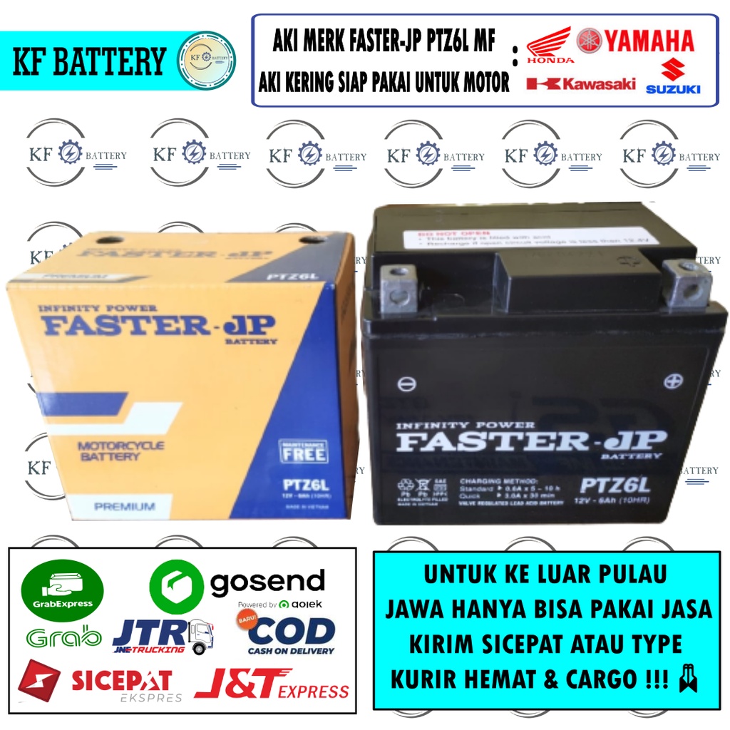 Jual Aki Motor CB 150R, CBR 150, Sonic 150, GTR 150 GTZ6V/PTZ6L FASTER