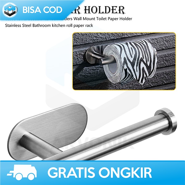 GANTUNGAN TISU GULUNG TOILET PAPER HOLDER STAINLESS MUDAH DIPASANG