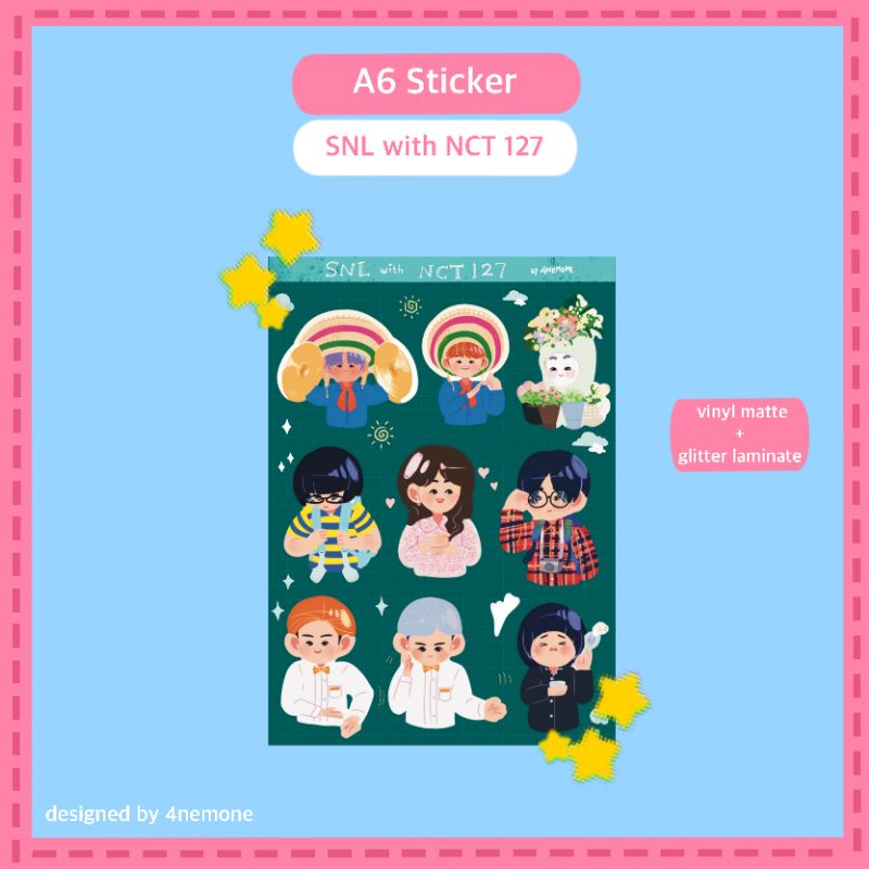 

(MD1) Sticker A6 SNL with NCT 127 - vinyl matte glitter