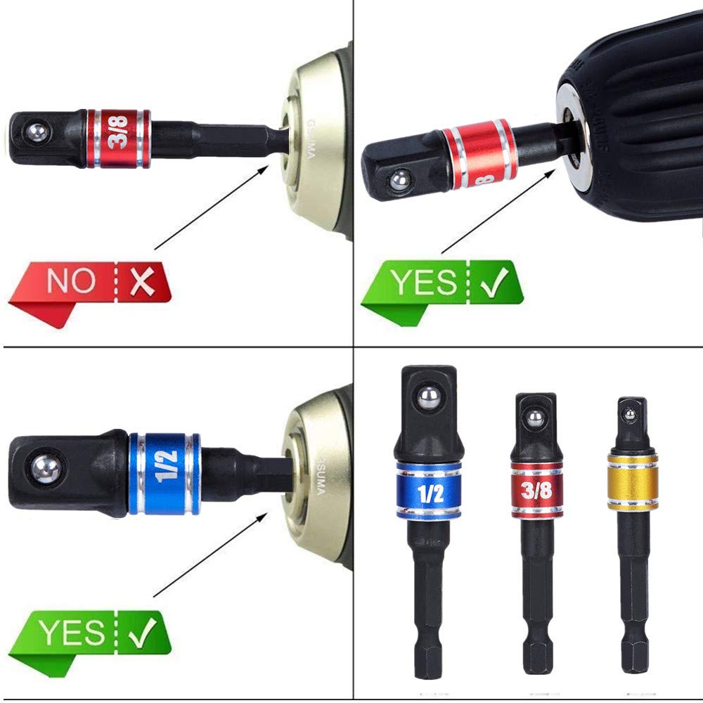 multicolour adapter kunci sok 3 pcs sambungan mata bor kunci sok konektor kunci sock shock socket adaptor