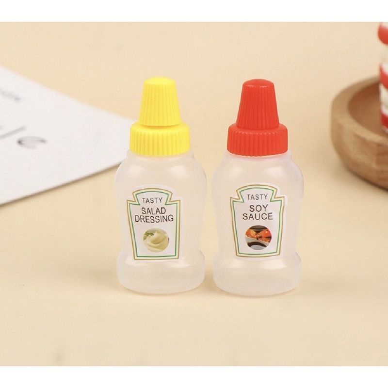 Botol Saus Bento isi 2pcs / Botol Saos Tomat Sambal Bekal Anak / Wadah Tempat Saus Bekal