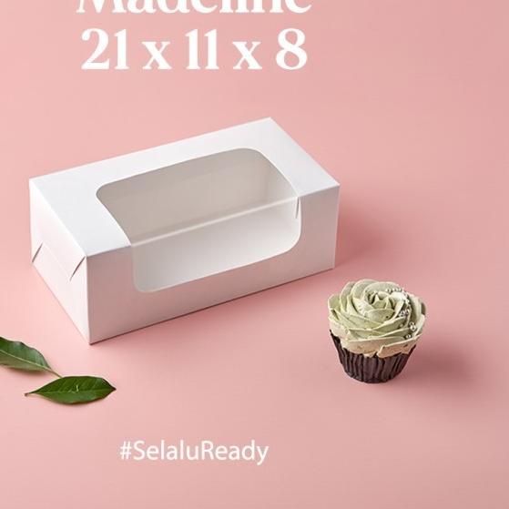 

[Digipack] Madeline Window White Cake Box 21 x 11 x 8 | Kotak | Dus