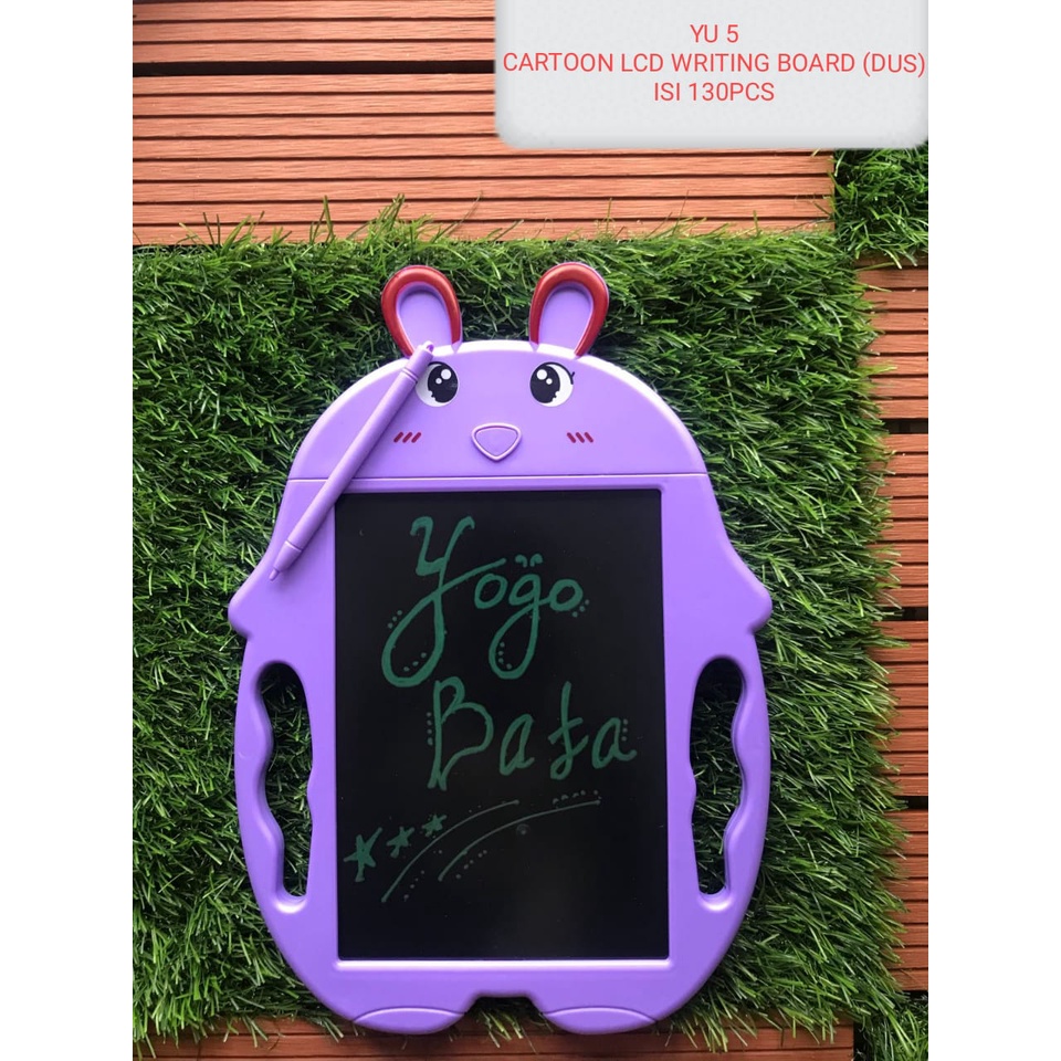 YU 5 MAINAN LCD WRITING BOARD GAMBAR CARTOON (DUS) Papan Tulis Anak Tablet Belajar Menulis Menggambar LCD Writing