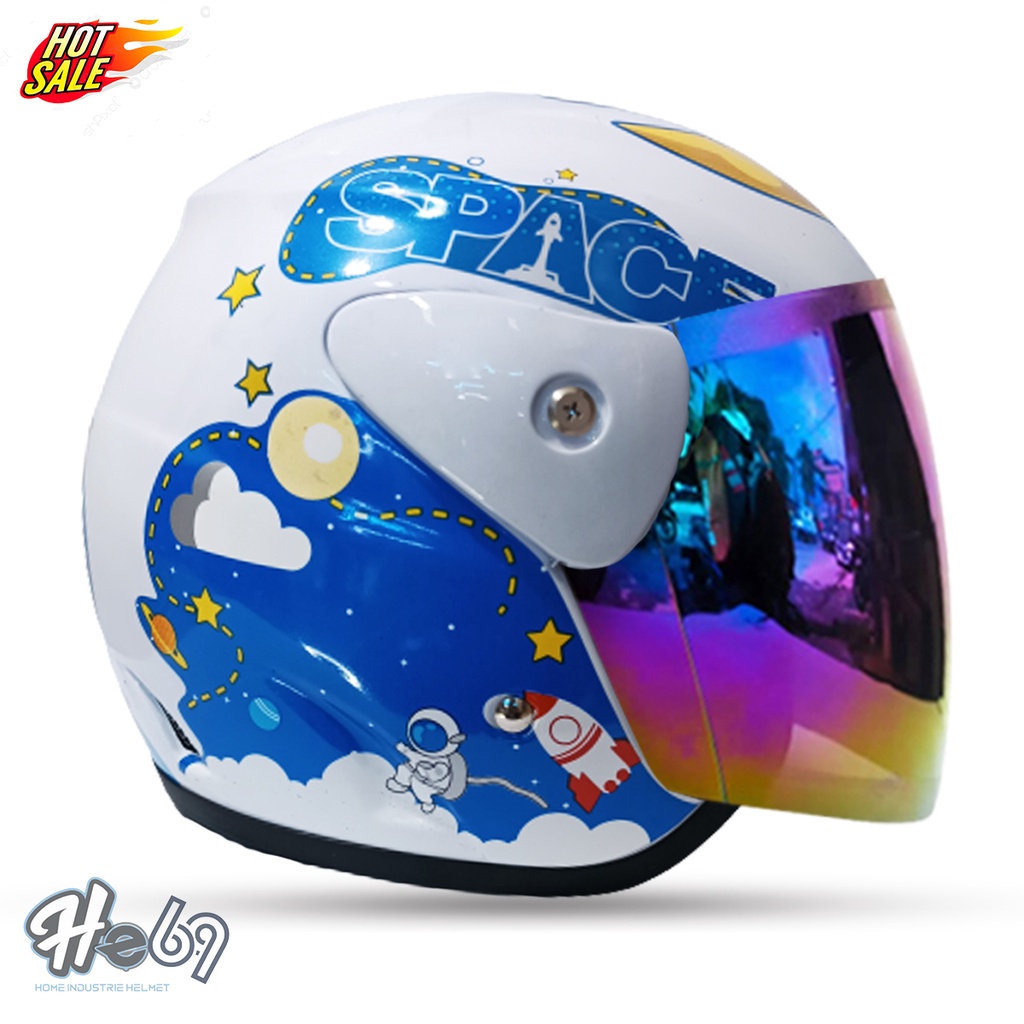 Helm Half Face Wanita Dewasa SPACE Seperti Helm GM Original COD