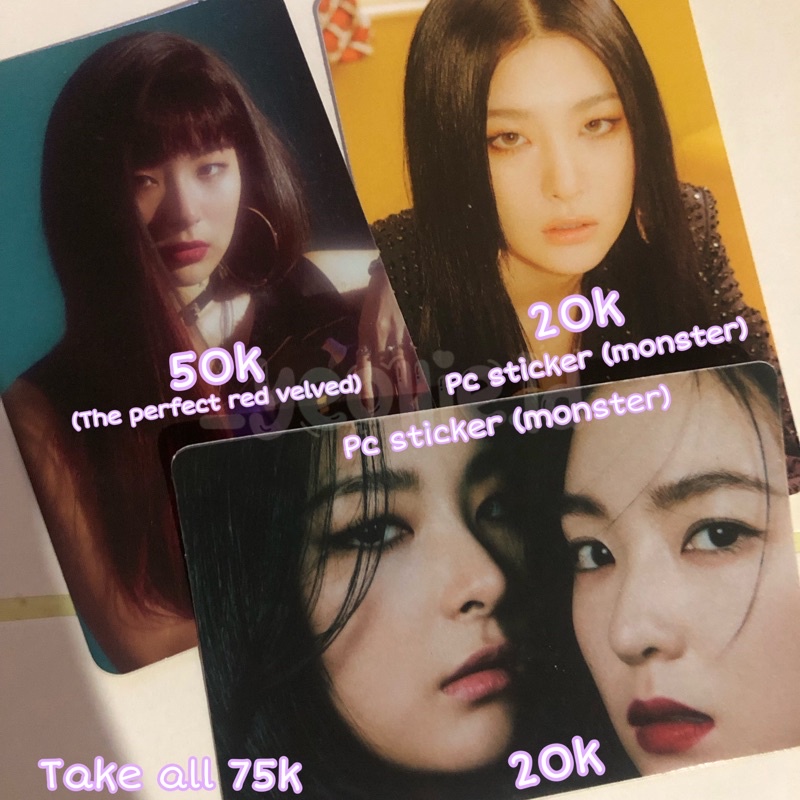 Jual Ready Stock Official Photocards Pc Sticker Set Red Velvet Irene Seulgi Monster The Perfect