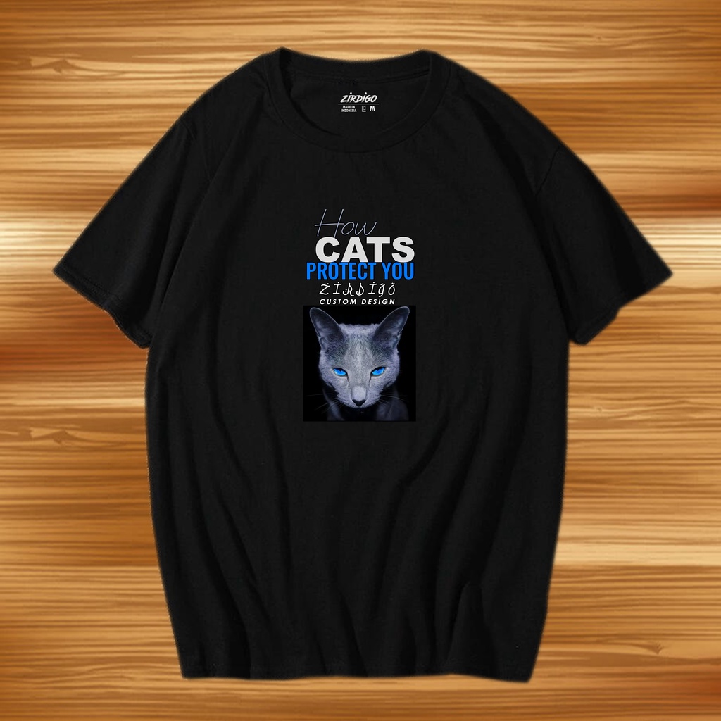 Agam Collection Baju Kaos Distro Lengan Pendek Kucing CDN Text Print  DTF Premium Quality Kaos Keren Cewek Cowok