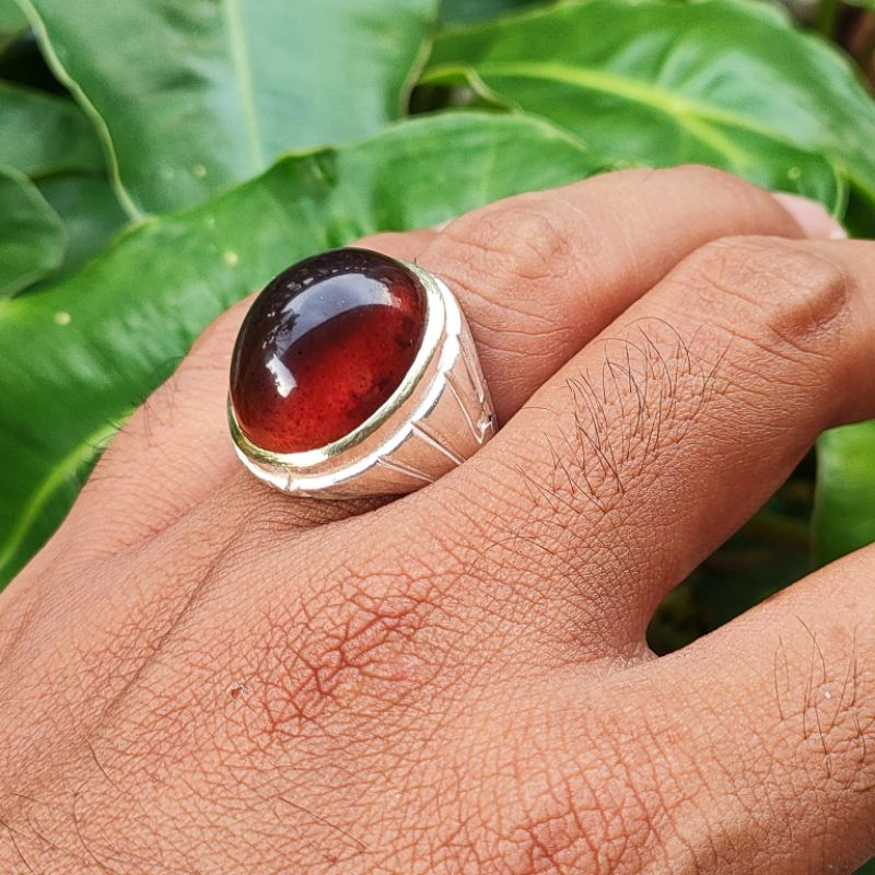 CINCIN BATU AKIK NATURAL AMBER KATILAYU KODE 02243