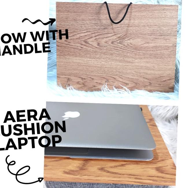 AERA INDONESIA Cushion Lap Desk | Bantal Meja Laptop Shabby 5 Fungsi - CEO LATTE