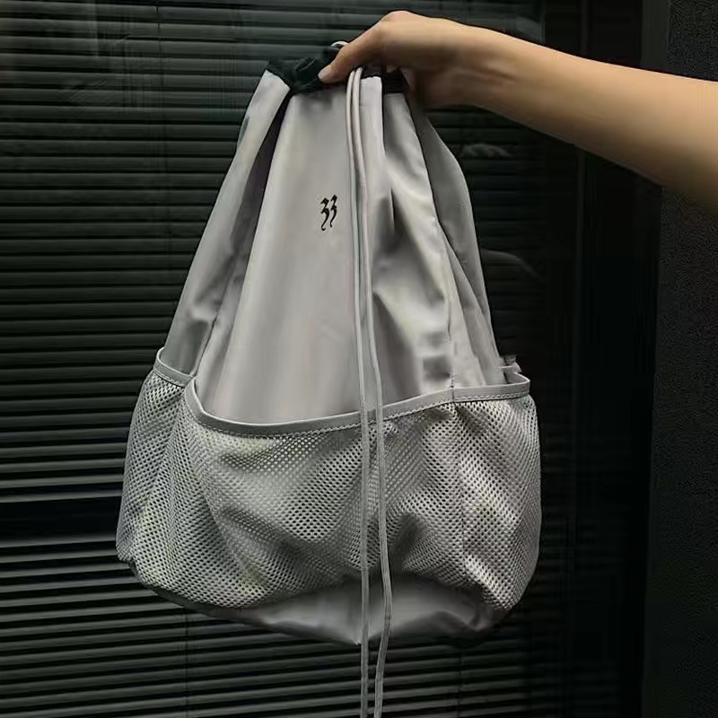 Ransel Nylon Space Grey Kapasitas Besar Ransel Serut Mesh