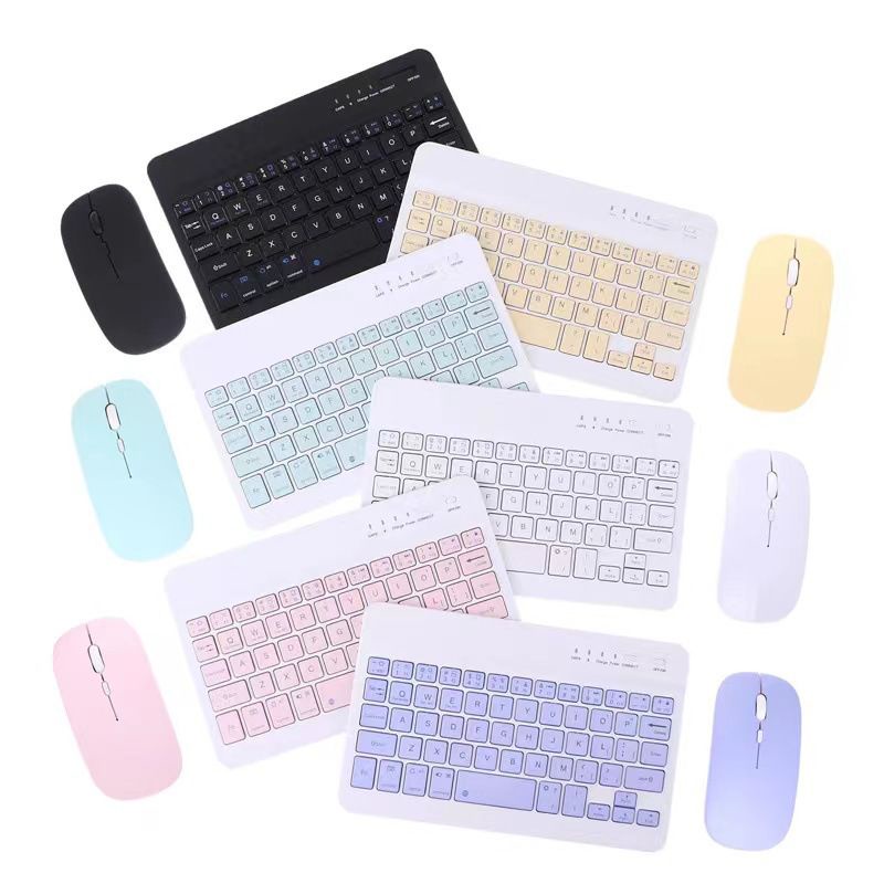 Mixx 10 Inch 3 in 1 Wireless Bluetooth Keyboard Mouse Set Lightweight Portable For iPad Samsung Xiaomi Phone