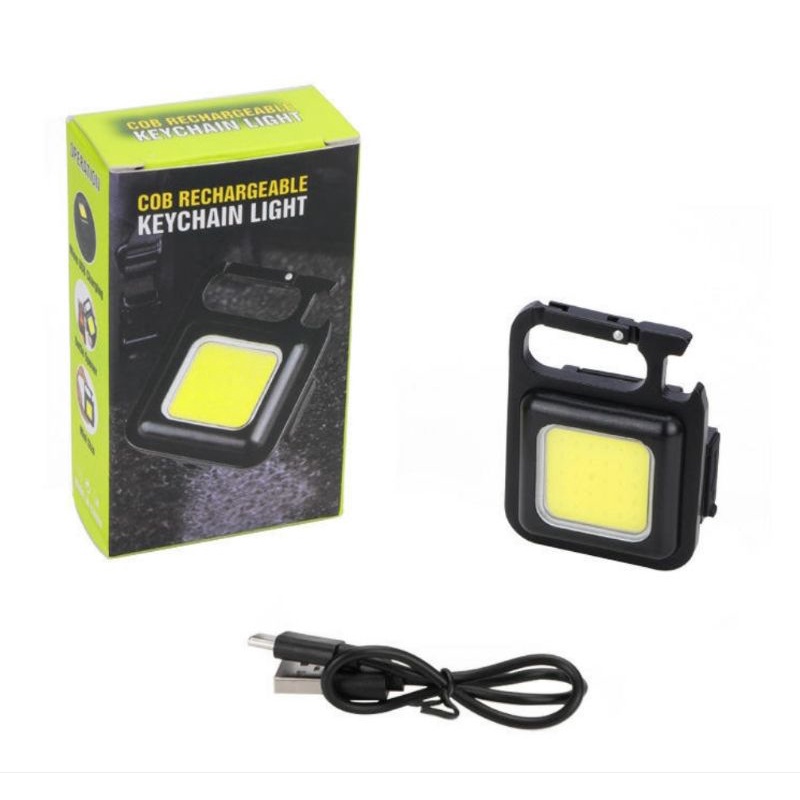 Lampu Mini LED Keychain COB Light Gantungan Kunci Senter Camping