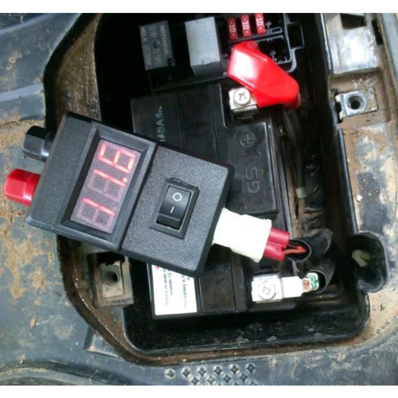 DLC short Connector Honda injeksi + voltmeter Digital DC