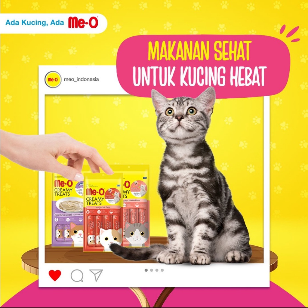 Meo Creamy Treats Snack Kucing Me-O Cemilan Kucing 60gr