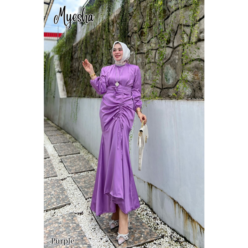 GAMIS SERUT KONDANGAN MYESHA DRESS PESTA NIKAHAN POLOS