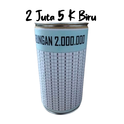 NEW Celengan Target  2 Juta 5 K Biru Putih / Celengan Viral Tiktok