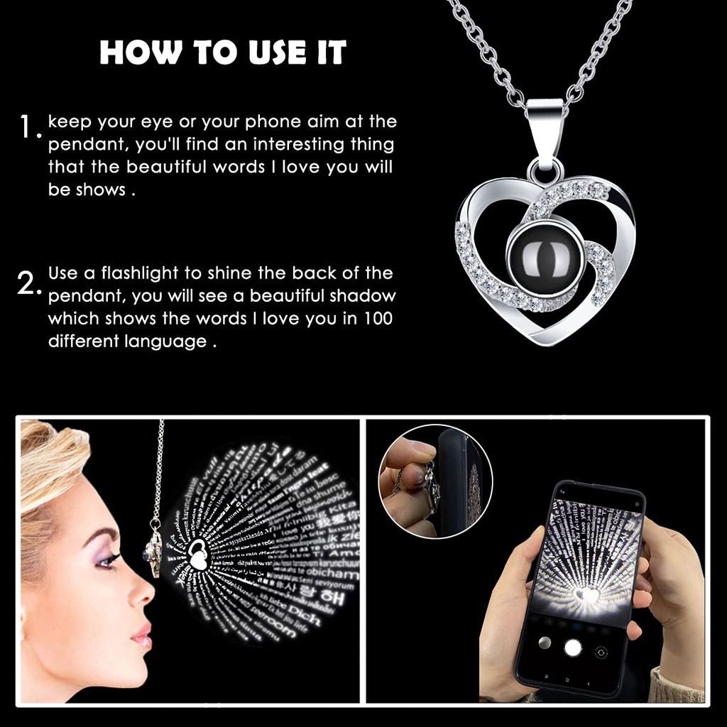 Topspot Preserved Red Real Rose with I Love You Necklace 925 Sterling Silver Kalung in 100 Languages -Eternal Flowers Rose Gifts for Mom Wife Girlfriend Her on Christmas Valentines Day Mothers Day Anniversary Birthday Gifts for Women