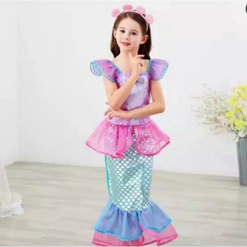 Baju anak kostum Mermaid princess putri duyung costume ariel dress