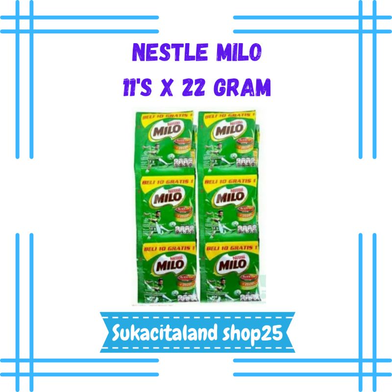 

milo 22 gram 11 sachet | susu milo | nestle milo | coklat bubuk | susu bubuk milo 22 gr