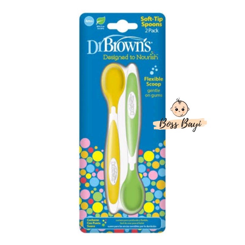 DR BROWN'S - Soft Tip Spoon / Sendok Bayi per pack isi 2pcs