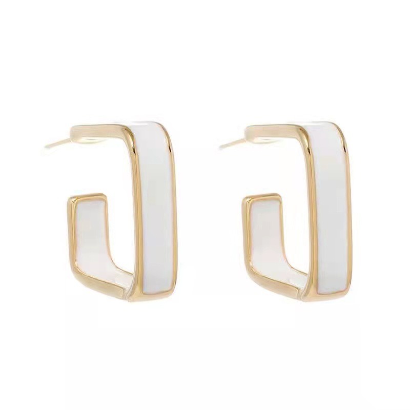 RRNS 143 Anting Wanita Tusuk Persegi Hias Kristal Women Earrings Korea Aksesoris Fashion