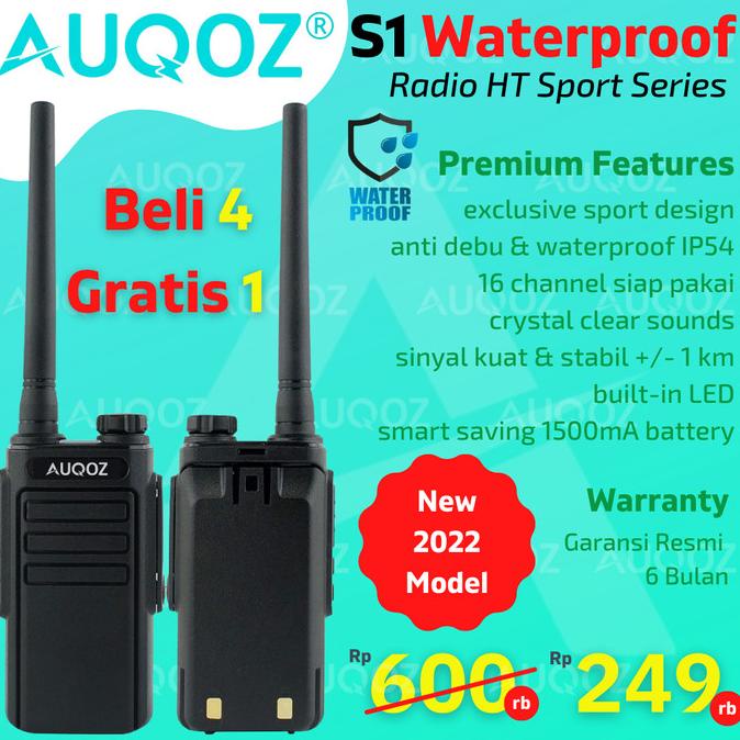 AUQOZ S1 Sport Handy Talky - HT Waterproof Alt Pofung 888s Pro