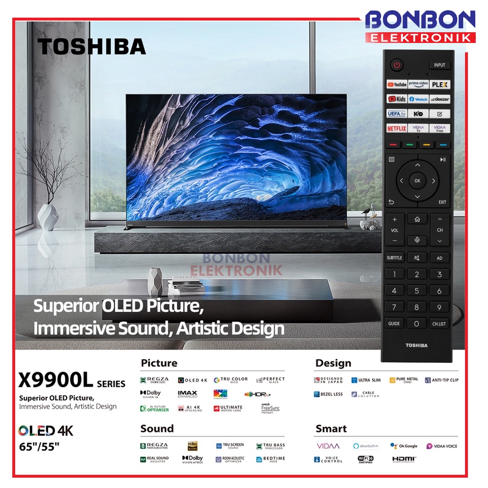 TOSHIBA Smart TV 65 Inch 65X9900LP / 65X9900 4K UHD OLED