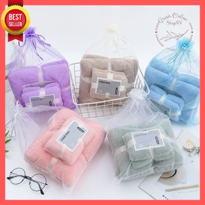 GOS - D311 - HANDUK 2IN1 COTTON TOWEL Bahan Lembut