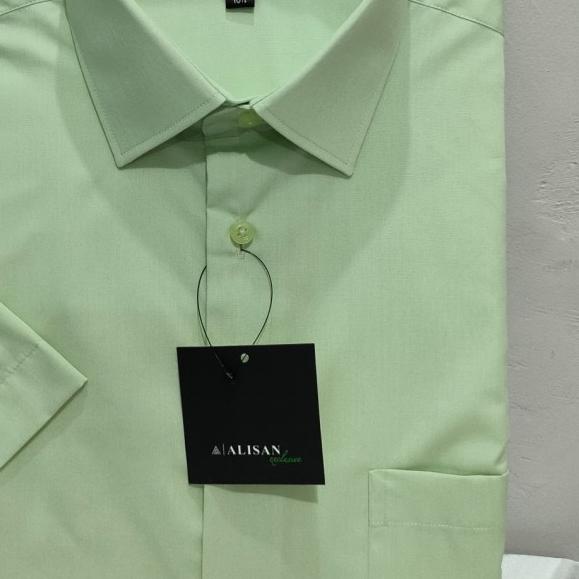 Kemeja Pria Alisan Reguler Pendek Maroon, Biru B2, Navy B7 (Cek Info) - hijau h9, M