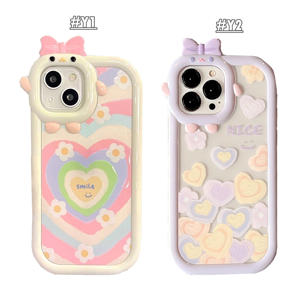 Redmi Note 12 Pro Note 11 Pro 11S 10 10A 10C 9C 9A 12C 9T A1 Note 10 5G 10s Note 9 Note 8 Poco X3 NFC M3 Pro Warna Pelangi Gradasi Love Hati 3D Monster Lens Phone Case BY